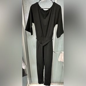 Black, half sleeve romper